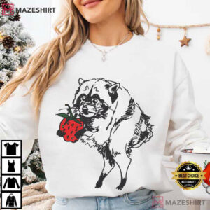 Jimothy The Raccoon Strawberry Cute Animal T Shirt (2)