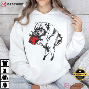 Jimothy The Raccoon Strawberry Cute Animal T Shirt (3)
