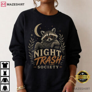 Night Trash Society Raccoon Funny Vintage Trash Panda Animal Lover T S (3)