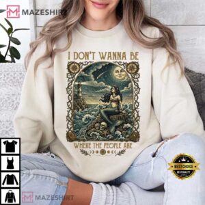 Antisocial Siren Dont Wanna Be Where People Are Mermaid T Shirt (2)