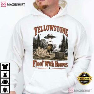 Yellowstone UFO Bison Western Alien Cowboy Buffalo T Shirt (4)