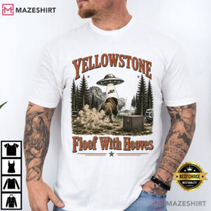 Yellowstone UFO Bison Western Alien Cowboy Buffalo T Shirt (3)