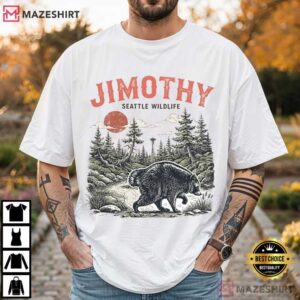 Jimothy Raccoon Vintage Pacific Northwest Wildlife Whimsical Nature T Shirt (1)