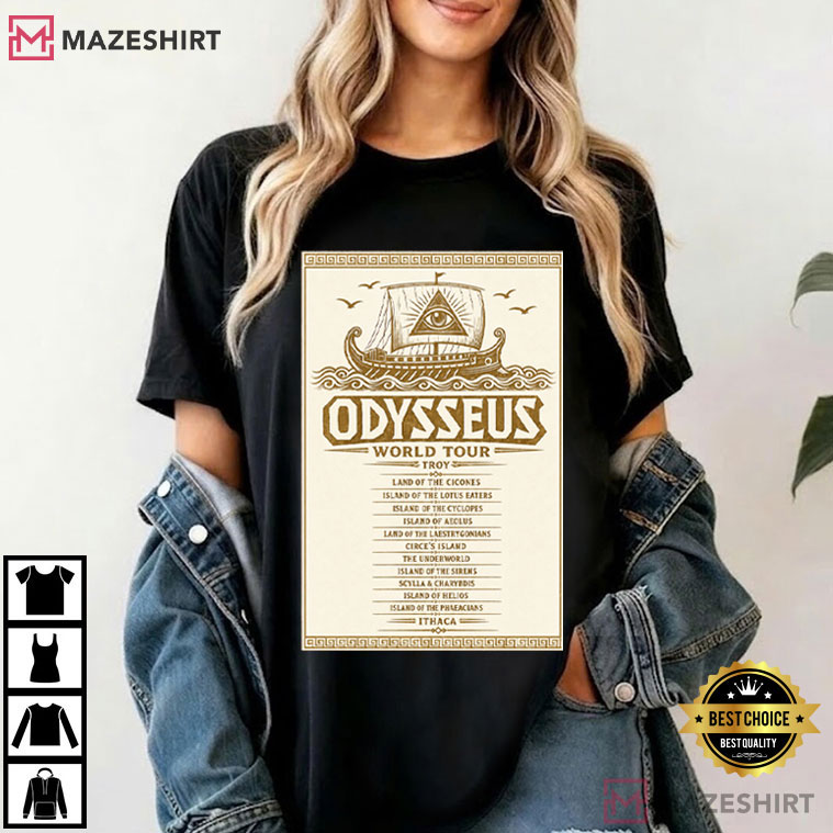 Odysseus World Tour Ancient Greece Mythology T-Shirt Odysseus World Tour Ancient Greece Mythology T-Shirt