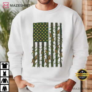 American Flag Corn Field Farmer Patriotic Rural Pride Farm Owner T Shirt (2)