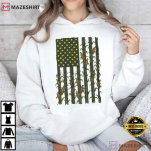 American Flag Corn Field Farmer Patriotic Rural Pride Farm Owner T Shirt (3)