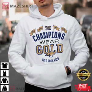 Champions Wear Gold Montana Gold Rush 2026 Football T Shirt (3)