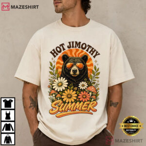 Hot Jimothy Summer Bear Retro Floral Wildflower T Shirt (1)
