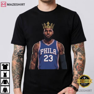 King LeBron Philadelphia Basketball No 23 NBA Fan T Shirt (2)
