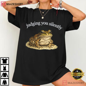 Judging You Silently Funny Frog Personality T Shirt (4)