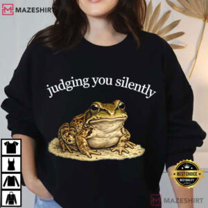 Judging You Silently Funny Frog Personality T Shirt (2)