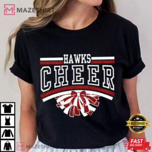 Hutchinson Hawks Cheer Maroon Glitter T-Shirt