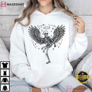 Angel Bones Sports Fighting Skeleton Athlete Fan T Shirt (4)
