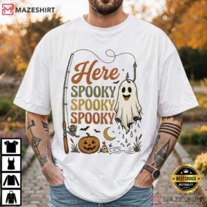 Halloween Fishing Spooky Angler Ghost Fisherman T Shirt (1)