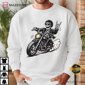 Skeleton Biker Funny Motorcycle Cool Rider T Shirt (2)