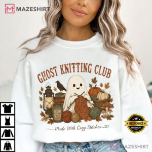 Ghost Knitting Club Cozy Halloween Knitter T Shirt (4)