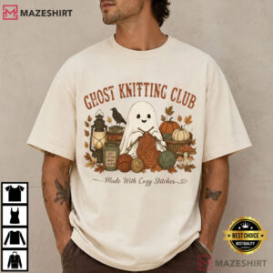 Ghost Knitting Club Cozy Halloween Knitter T Shirt (1)