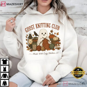 Ghost Knitting Club Cozy Halloween Knitter T Shirt (3)