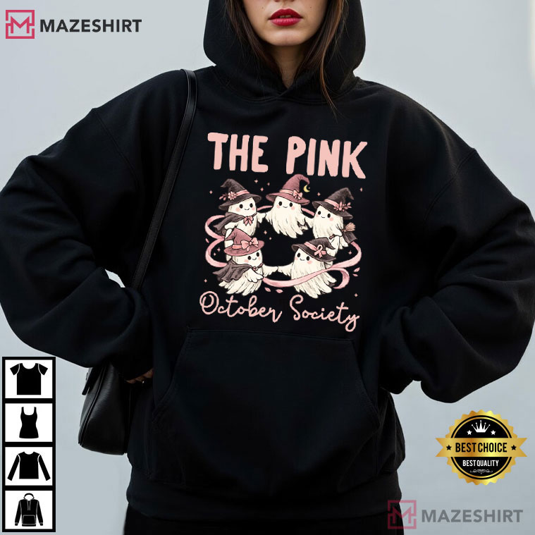 In October We Wear Pink Breast Cancer Ghost Halloween T-Shirt In October We Wear Pink Breast Cancer Ghost Halloween T-Shirt