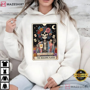 Halloween The Mahjong Player Tarot Card Skeleton T Shirt (3)