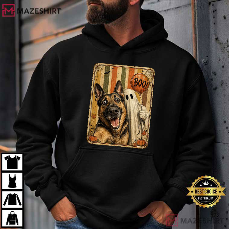 Halloween Ghost Selfie Dog Funny German Shepherd T-Shirt Halloween Ghost Selfie Dog Funny German Shepherd T-Shirt