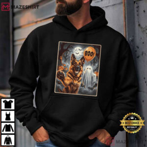 German Shepherd Halloween Ghost Selfie Boo Dog T Shirt (4)