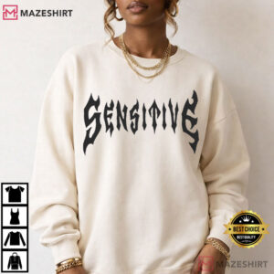 Sensitive Mental Health Statement Gothic Typography T Shirt (4)