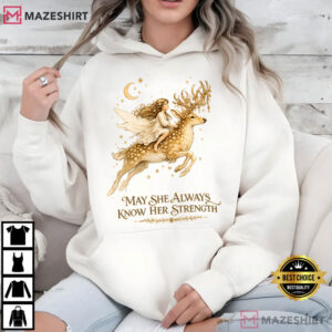 Girl Mom Gift Mystical Fairy Riding Antlered Stag Empowering T Shirt (3)