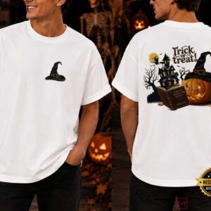 Halloween Trick Or Treat Spooky Season Cute Pumpkin Fall Graphic T Shir (1)