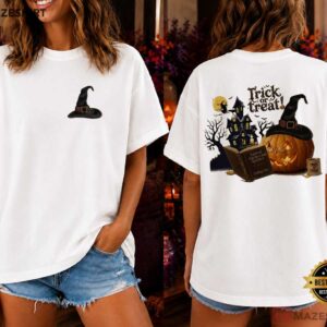 Halloween Trick Or Treat Spooky Season Cute Pumpkin Fall Graphic T Sh (4)