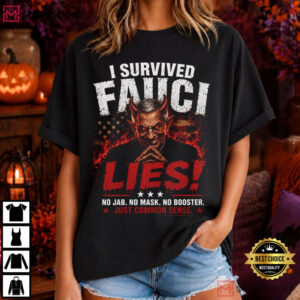 I Survived Fauci Lies Political Protest T Shirt (4)