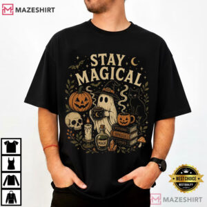 Stay Magical Halloween Ghost Pumpkin Magical Spooky Season T Shirt (1)