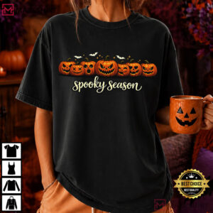 Spooky Season Pumpkin Cute Halloween Jack O Lantern T Shirt (2)