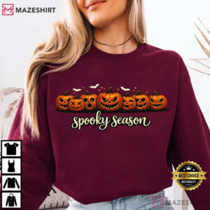 Spooky Season Pumpkin Cute Halloween Jack O Lantern T Shirt (3)