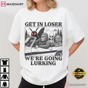 Mothman Car Get In Loser We're Going Lurking Funny Cryptid T Shirt (4)