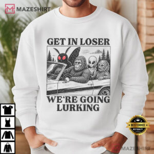 Mothman Car Get In Loser We're Going Lurking Funny Cryptid T Shirt (2)