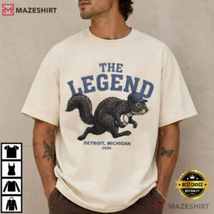 The Legend Game Day Funny Detroit Baseball Squirrel T Shirt (1)