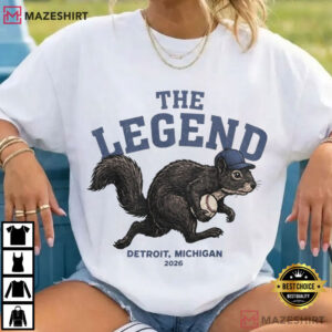 The Legend Game Day Funny Detroit Baseball Squirrel T Shirt (2)