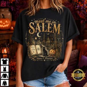 Meet Me In Salem Witchy Halloween Spooky T Shirt (4)