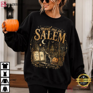Meet Me In Salem Witchy Halloween Spooky T Shirt (2)