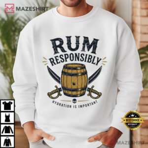 Rum Responsibly Funny Pirate Drinking Caribbean Vacation T Shirt (3)