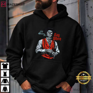 Doc Holliday Say When Western Skull Skeleton Cowboy T Shirt (2)