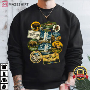 Yellowstone National Park Vintage Retro 90s Outdoor T Shirt (4)