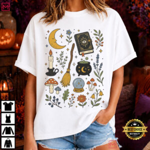 Witchy Halloween Spooky Aesthetic Fall T Shirt (1)