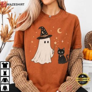 Boo-P Ghost Dog Funny Halloween Dog Mom Cute Spooky T-Shirt