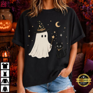 Boo P Ghost Dog Funny Halloween Dog Mom Cute Spooky T Shirt (3)