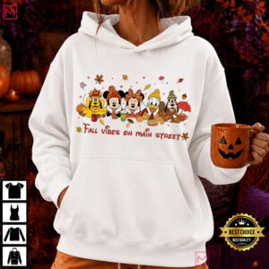 Disney Fall Vibes On Main Street Mickey And Friends T Shirt (4)
