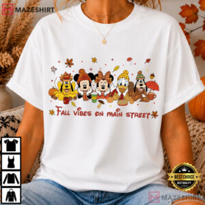 Disney Fall Vibes On Main Street Mickey And Friends T Shirt (1)