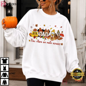 Disney Fall Vibes On Main Street Mickey And Friends T Shirt (3)