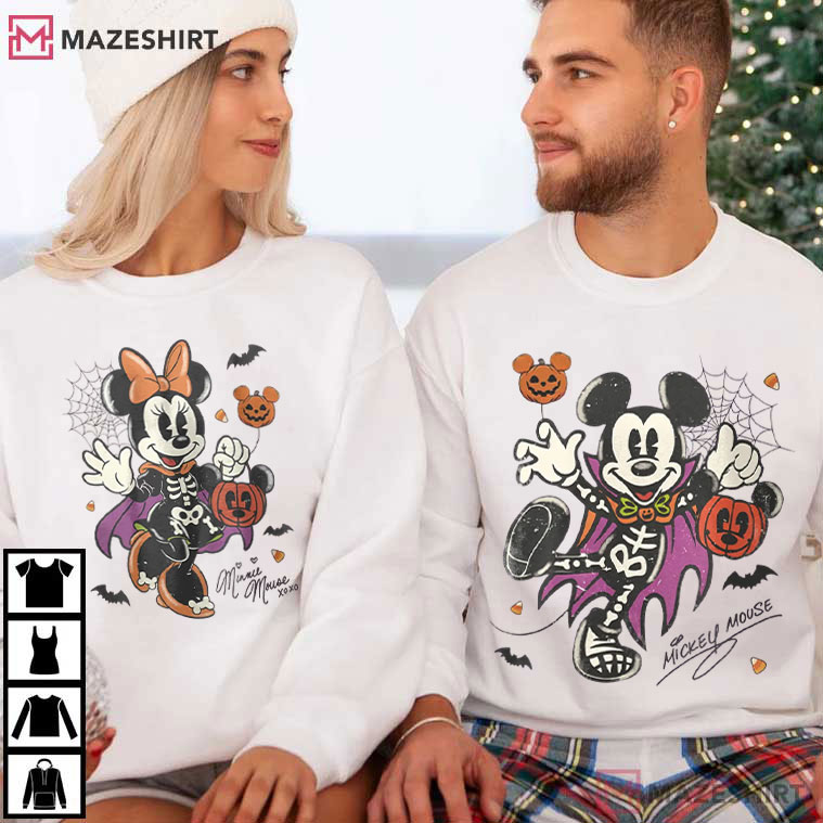 Mickey Minnie Halloween Spooky Season Couple Shirts Mickey Minnie Halloween Spooky Season Couple Shirts